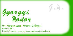 gyorgyi modor business card