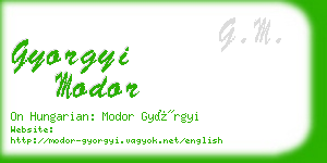 gyorgyi modor business card